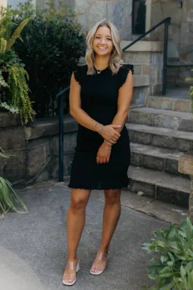 Priscilla Black Mini Sweater Dress