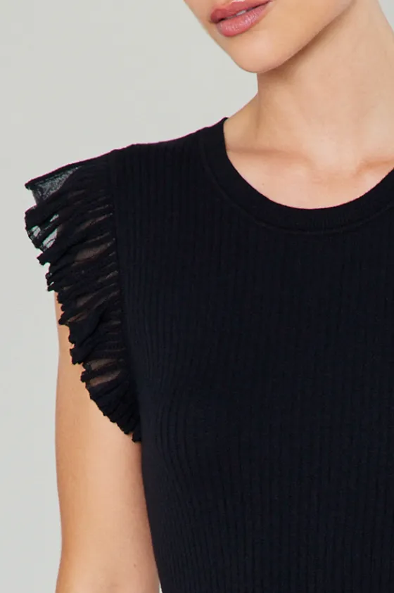 Priscilla Black Mini Sweater Dress