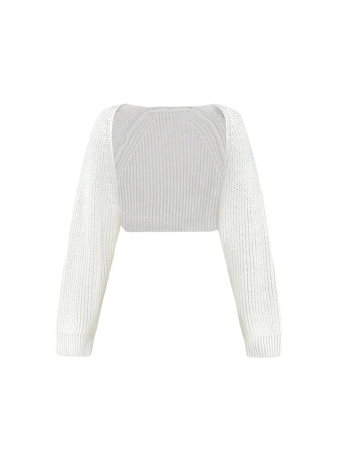 Shrug loose Sleeve Open Front cropped Cardigan