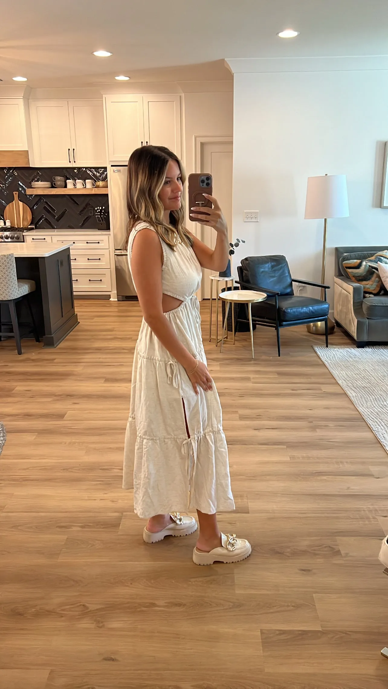 Step Aside Cut Out Midi Dress, Oatmeal