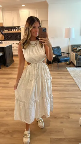 Step Aside Cut Out Midi Dress, Oatmeal