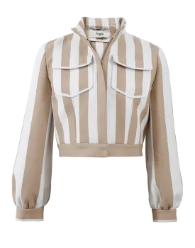 Striped Cropped Jacket