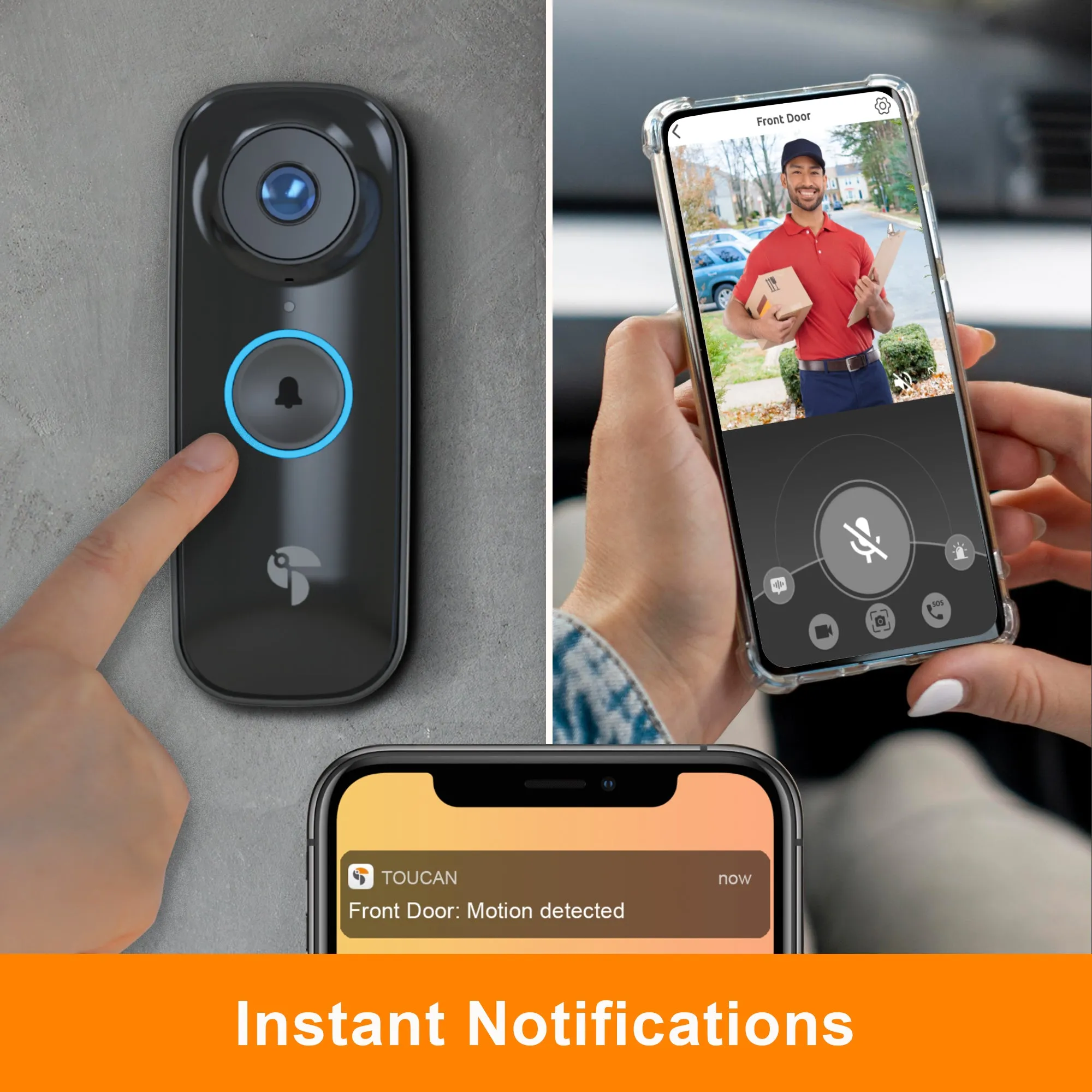Toucan Wireless Video Doorbell PRO & Toucan Floodlight Security Camera Bundle