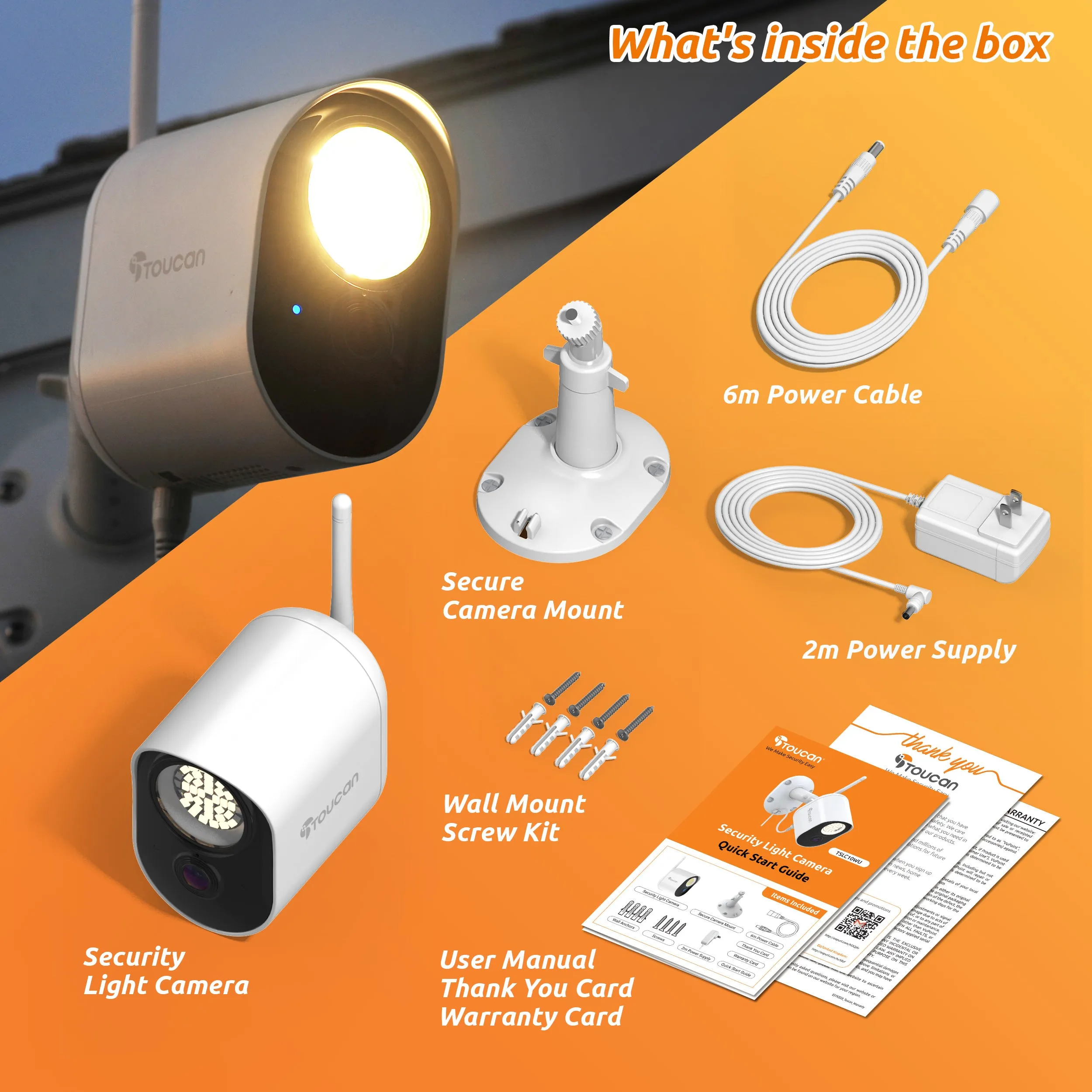 Toucan Wireless Video Doorbell PRO & Toucan Floodlight Security Camera Bundle
