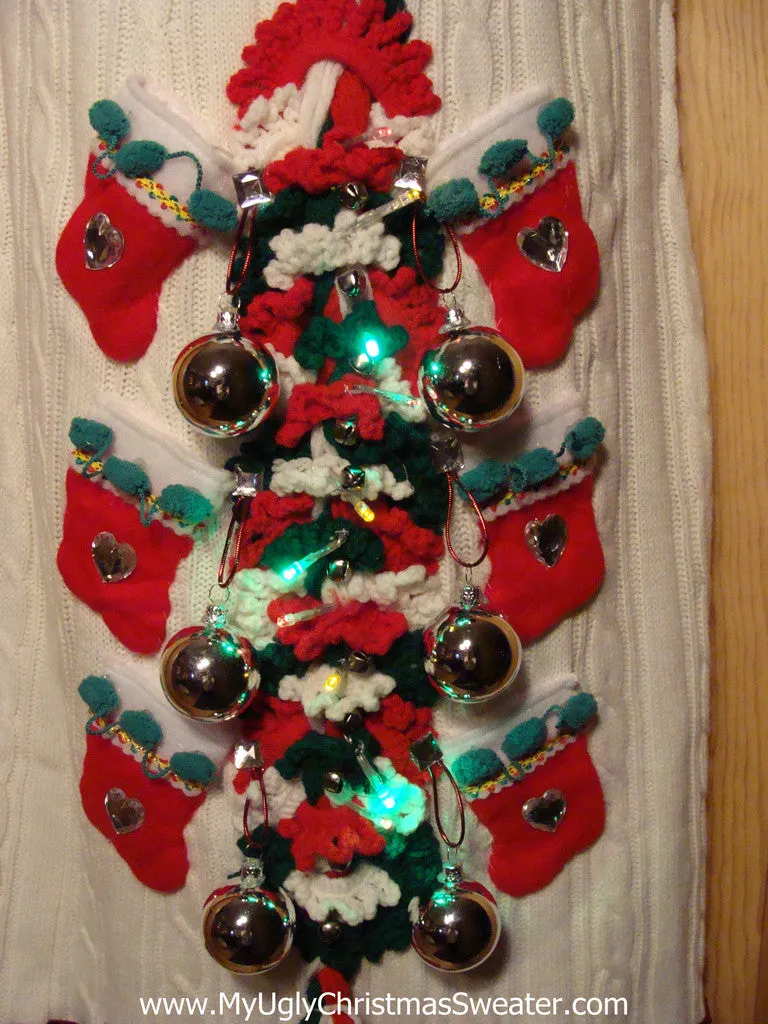 Ugly Christmas Sweater Party Tacky Dress with Lights (d70)