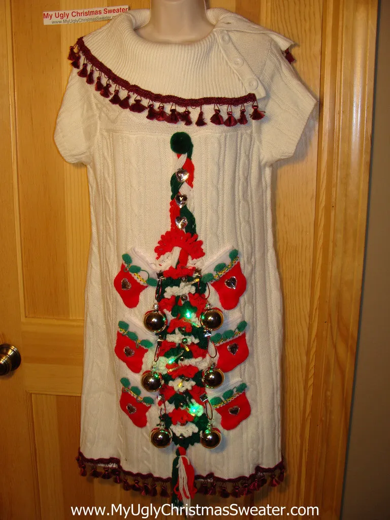 Ugly Christmas Sweater Party Tacky Dress with Lights (d70)