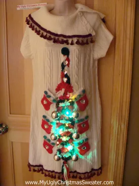 Ugly Christmas Sweater Party Tacky Dress with Lights (d70)