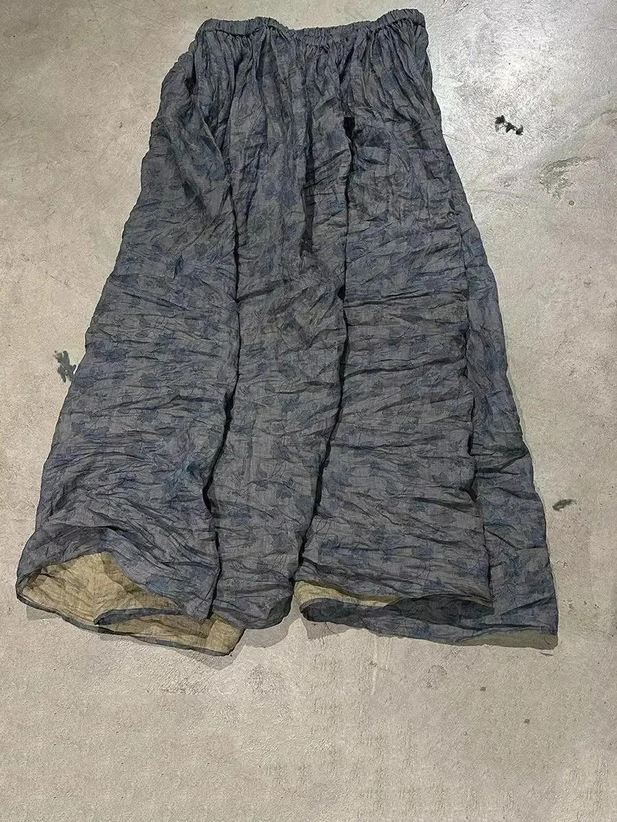 Women Print Wron Ramie Skirt