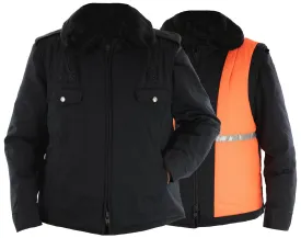 Women's Removable 3M Reflective Overvest and Underjacket (Navy Blue)